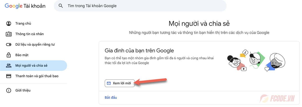 Xem lời mời