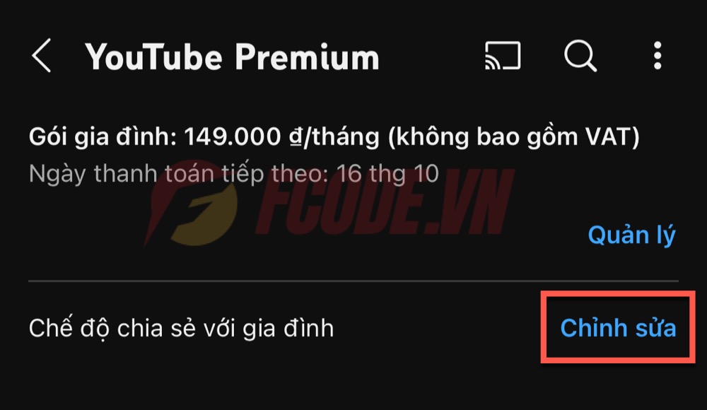 chế độ chia sẽ với gia đình